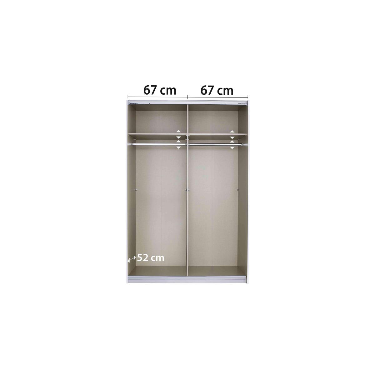 Rauch - Lima 136cm 2 Door Sliding Wardrobe with Decor Front 210cm Tall – image 3