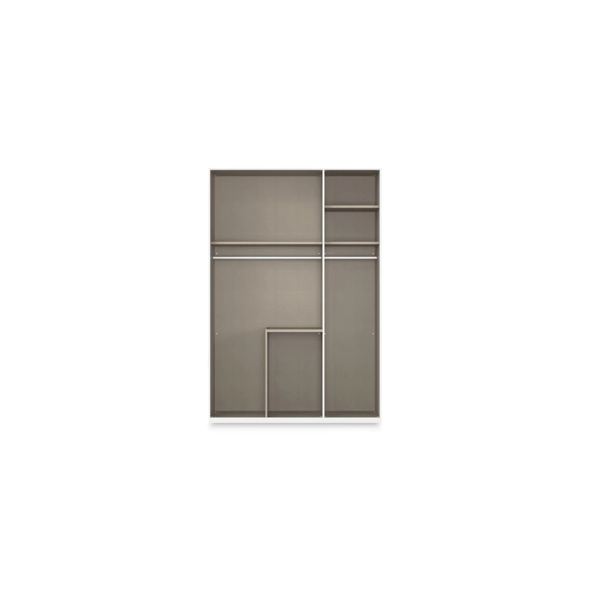 Rauch - Haven 151cm 3 Door Combi Wardrobe with 2 Glass Doors and 1 Mirror Door - Alpine White – image 2