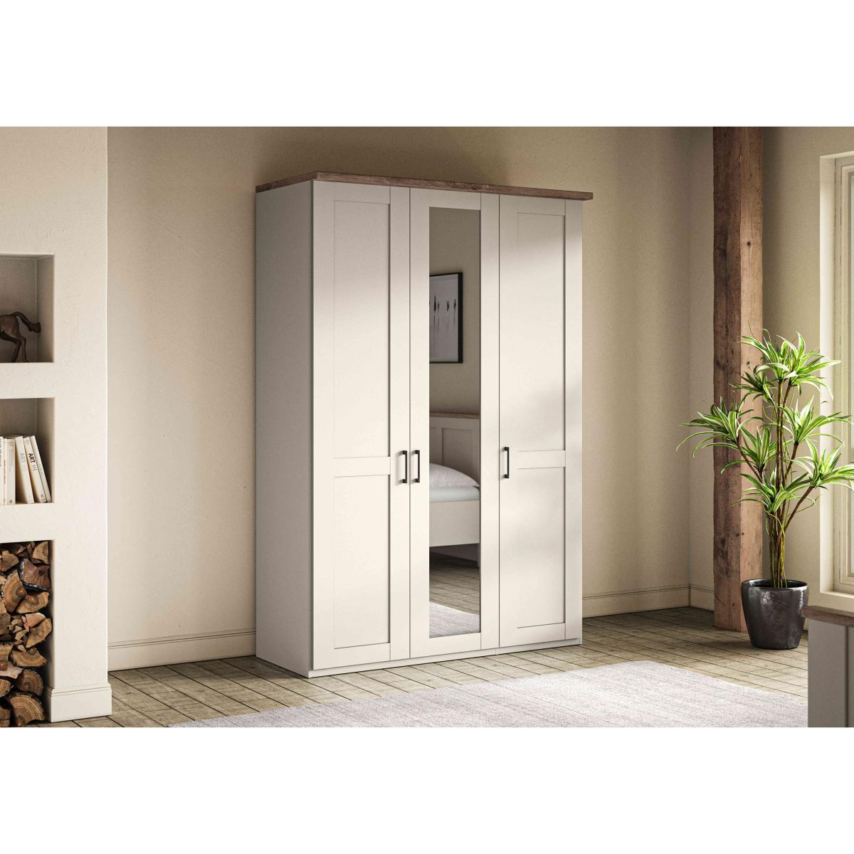 Wiemann - Adeline 3 Door Hinged Wardrobe with Centre Mirror - Champagne – image 2