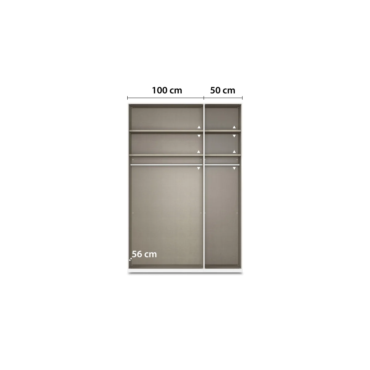 Rauch - Cadre 151cm 3 Door Hinged Wardrobe - Sonoma Oak – image 4