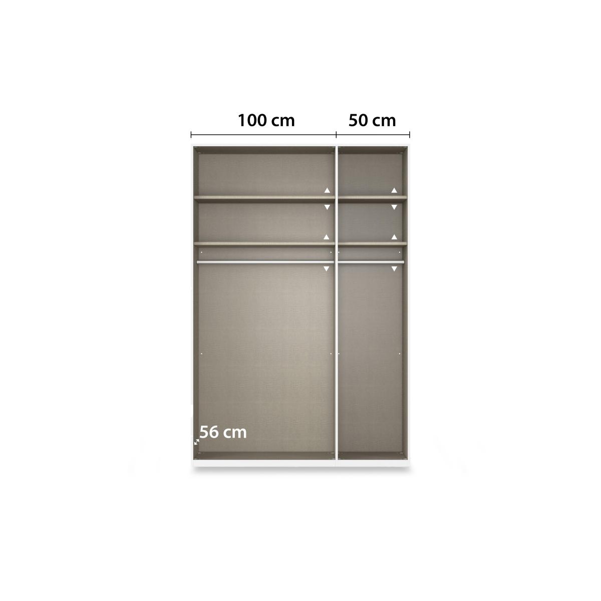 Rauch - Dante 151cm 3 Door Hinged Décor Wardrobe - Champagne – image 4