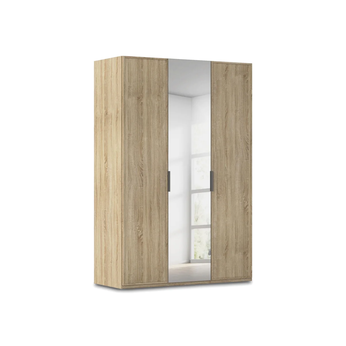 Rauch - Cadre 151cm 3 Door Hinged Wardrobe with 1 Mirror Door - Sonoma Oak – image 1