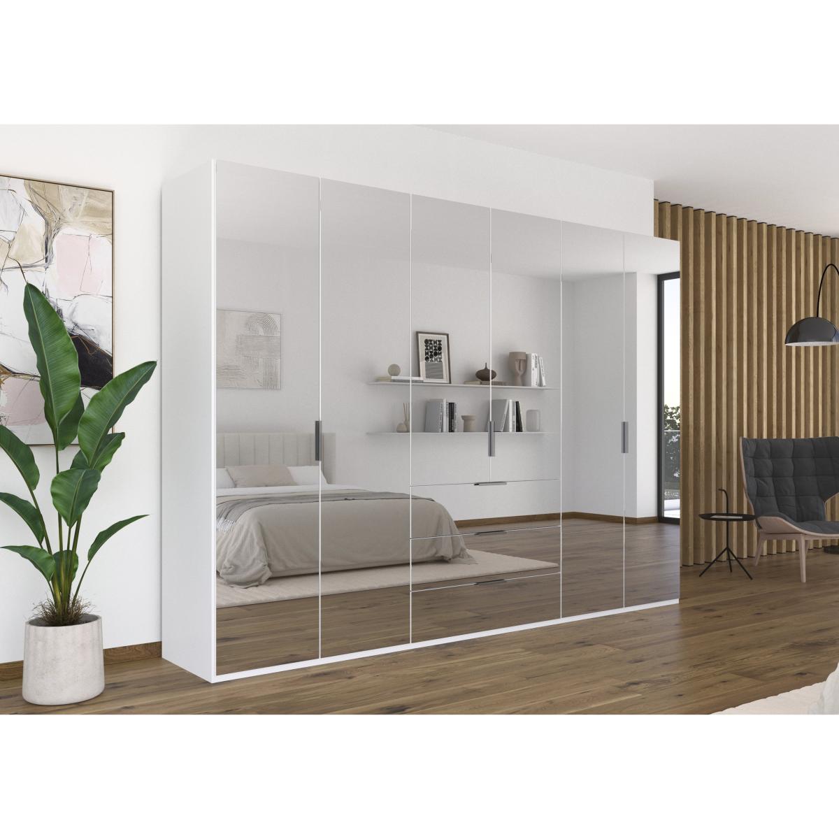 Rauch - Formes 6 Door Bifold Combi Mirror Wardrobe - Silk Grey/Silk Grey Front – image 2