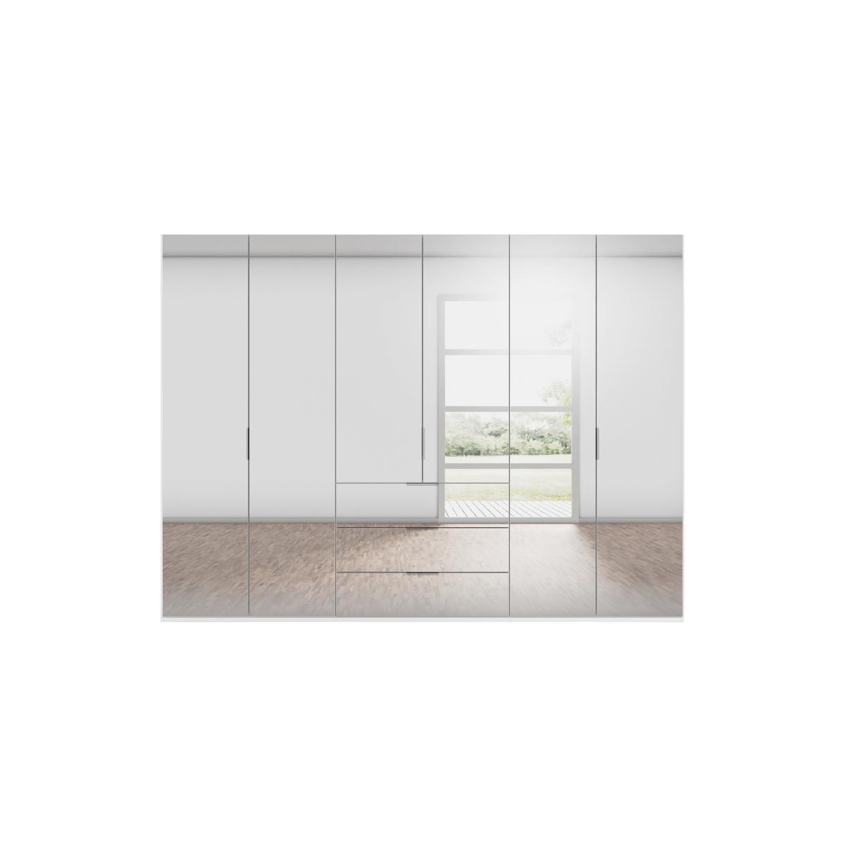 Rauch - Formes 6 Door Bifold Combi Mirror Wardrobe - Silk Grey/Silk Grey Front – image 3