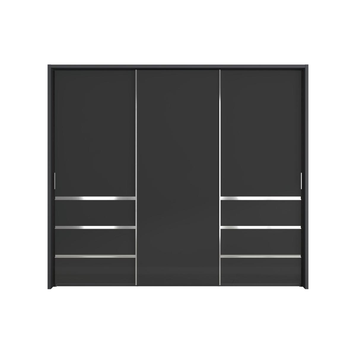 Wiemann - Pacifica 2 260cm 3 Door Sliding Wardrobe with Drawers at Left and Right - Pebble Grey – image 3