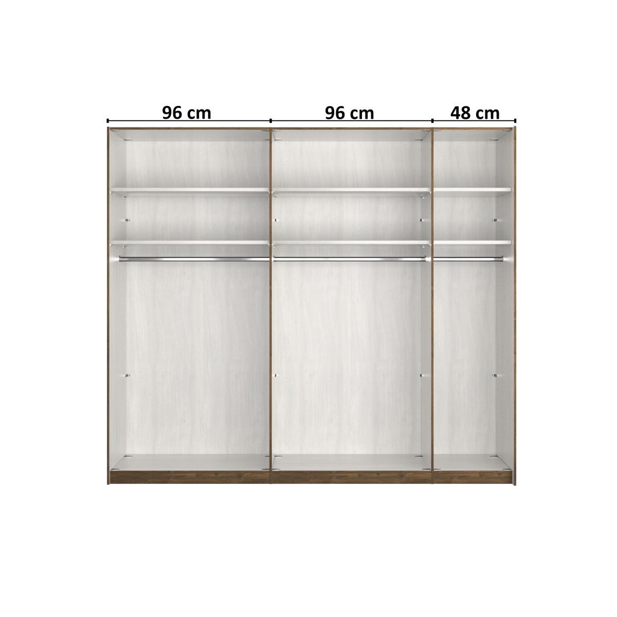 Wiemann - Oakland 250cm Sliding 2 Door Wardrobe with Crystal Mirror - White – image 3