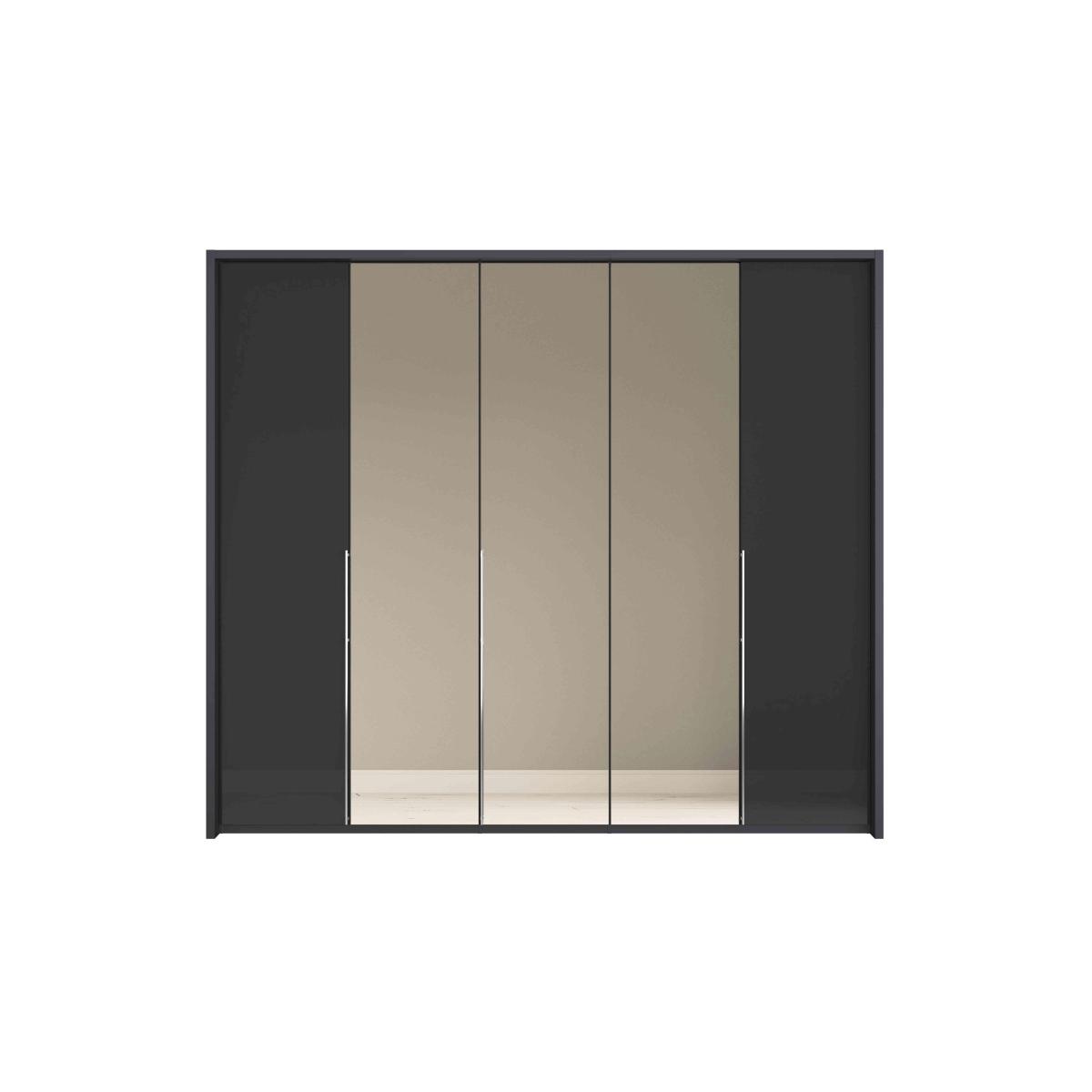 Wiemann - Pacifica 2 256cm 5 Door Bifold Wardrobe with 3 Mirror Doors - Pebble Grey – image 3