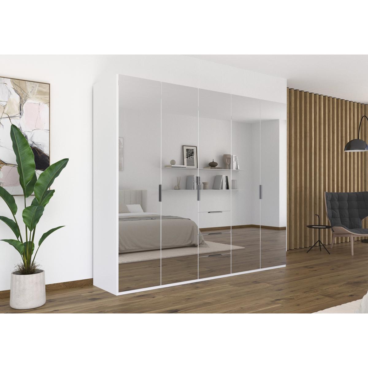 Rauch - Formes 5 Door Bifold Combi Mirror Wardrobe - Graphite/Basalt Front – image 2