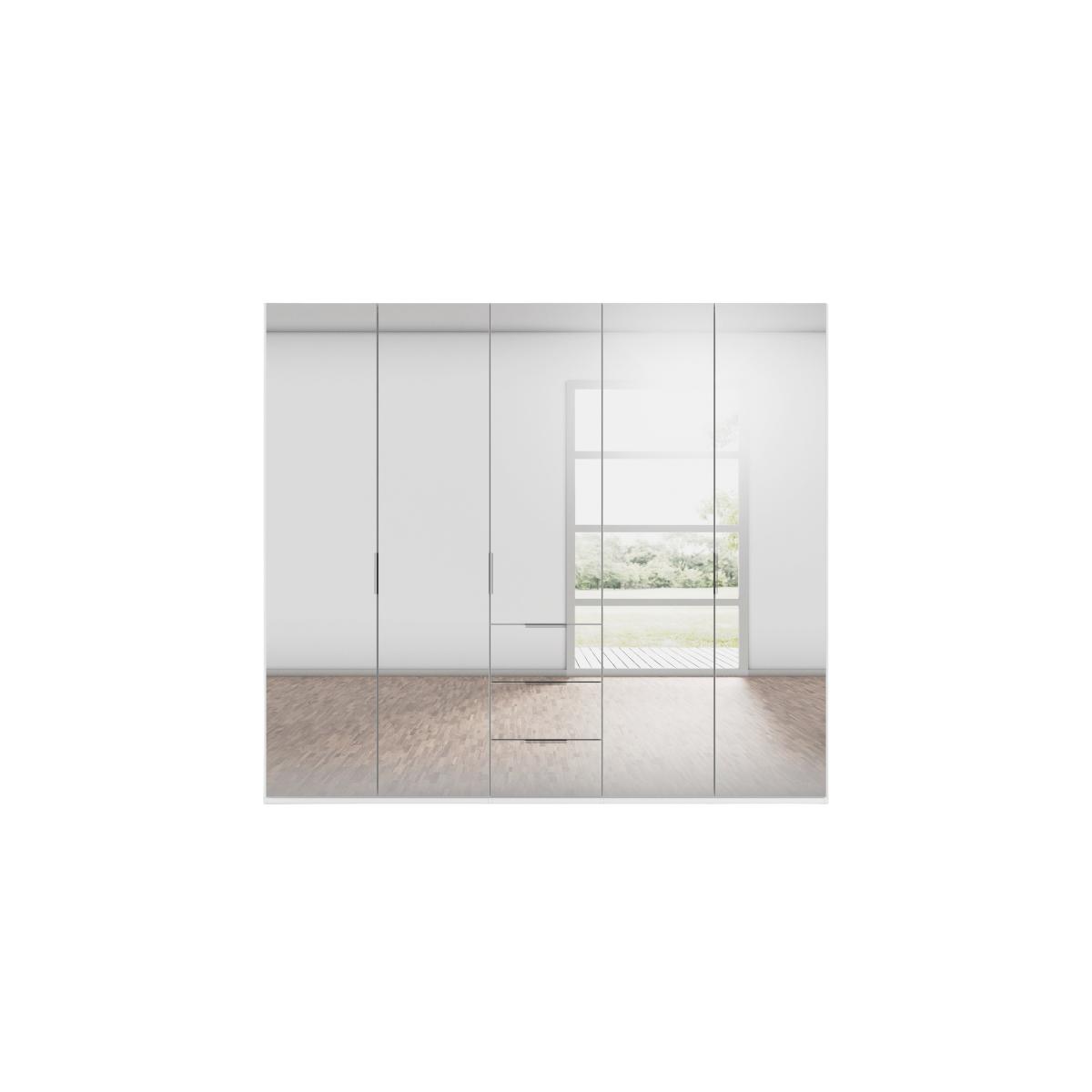 Rauch - Formes 5 Door Bifold Combi Mirror Wardrobe - Graphite/Basalt Front – image 3
