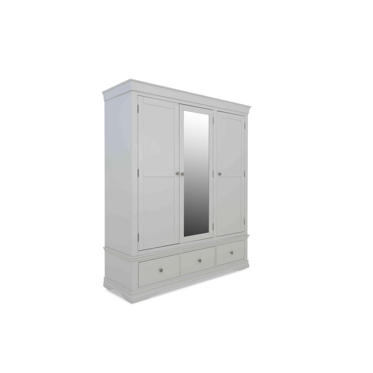 Tiverton 3 Door 3 Drawer Wardrobe - White – image 4