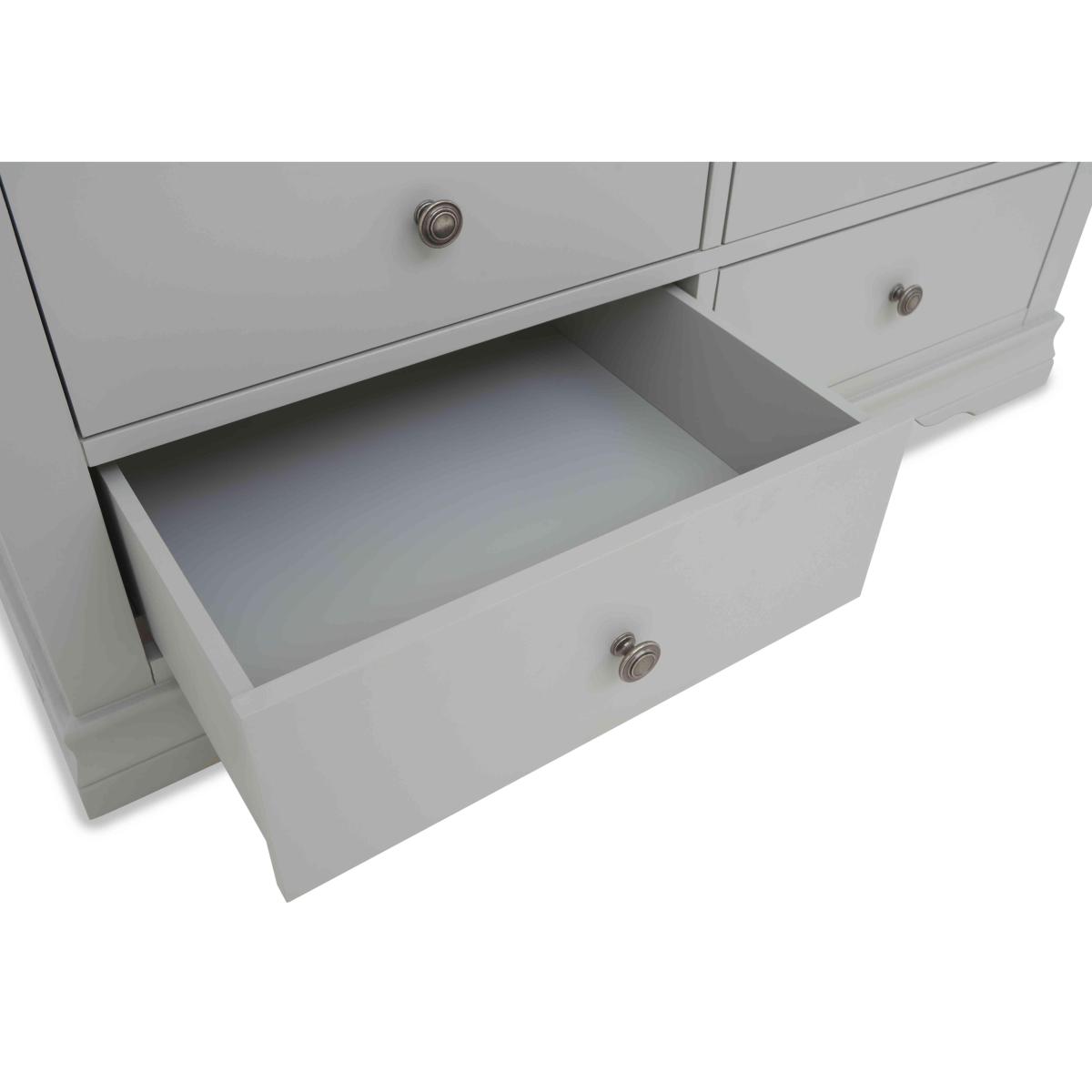 Tiverton 2 Door Gents Wardrobe with Drawers - White – image 4
