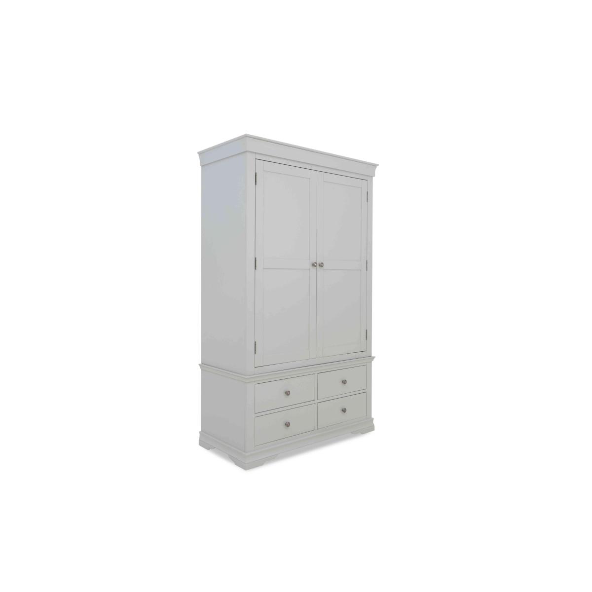 Tiverton 2 Door Gents Wardrobe with Drawers - White – image 5