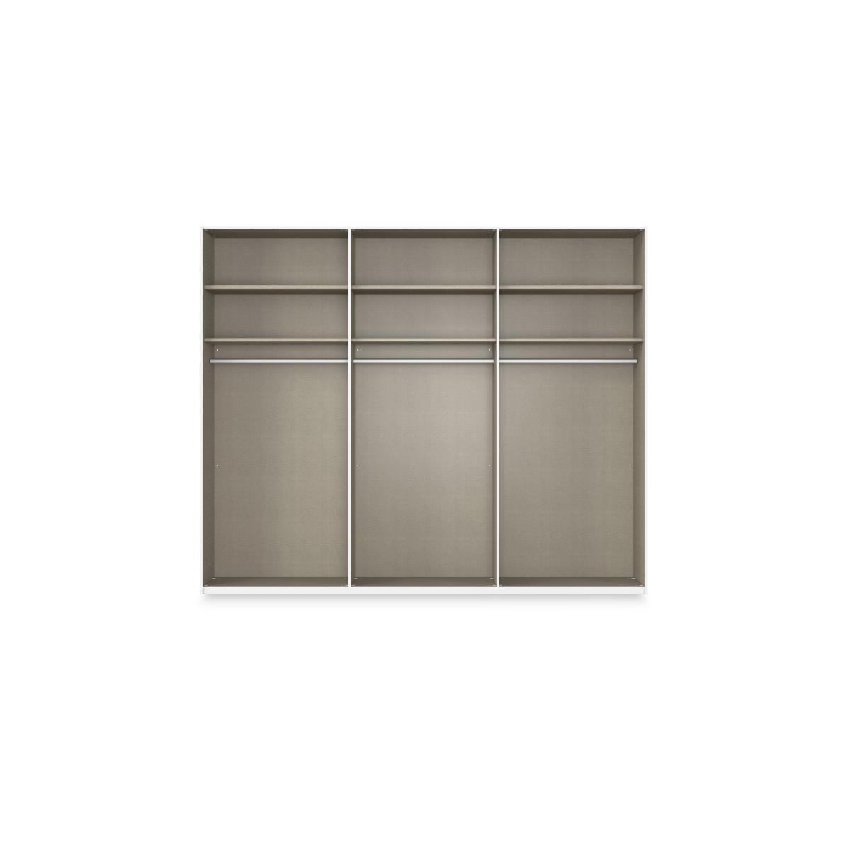 Rauch - Haven 310cm 3 Door Slider Wardrobe with Décor Doors and Lights - Silk Grey/Silk Grey Front – image 4