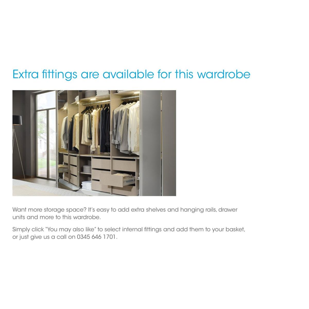 Rauch - Haven 310cm 3 Door Slider Wardrobe with Décor Doors and Lights - Silk Grey/Silk Grey Front – image 5