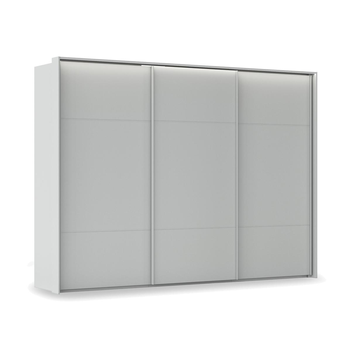 Rauch - Haven 310cm 3 Door Slider Wardrobe with Décor Doors and Lights - Silk Grey/Silk Grey Front – image 1