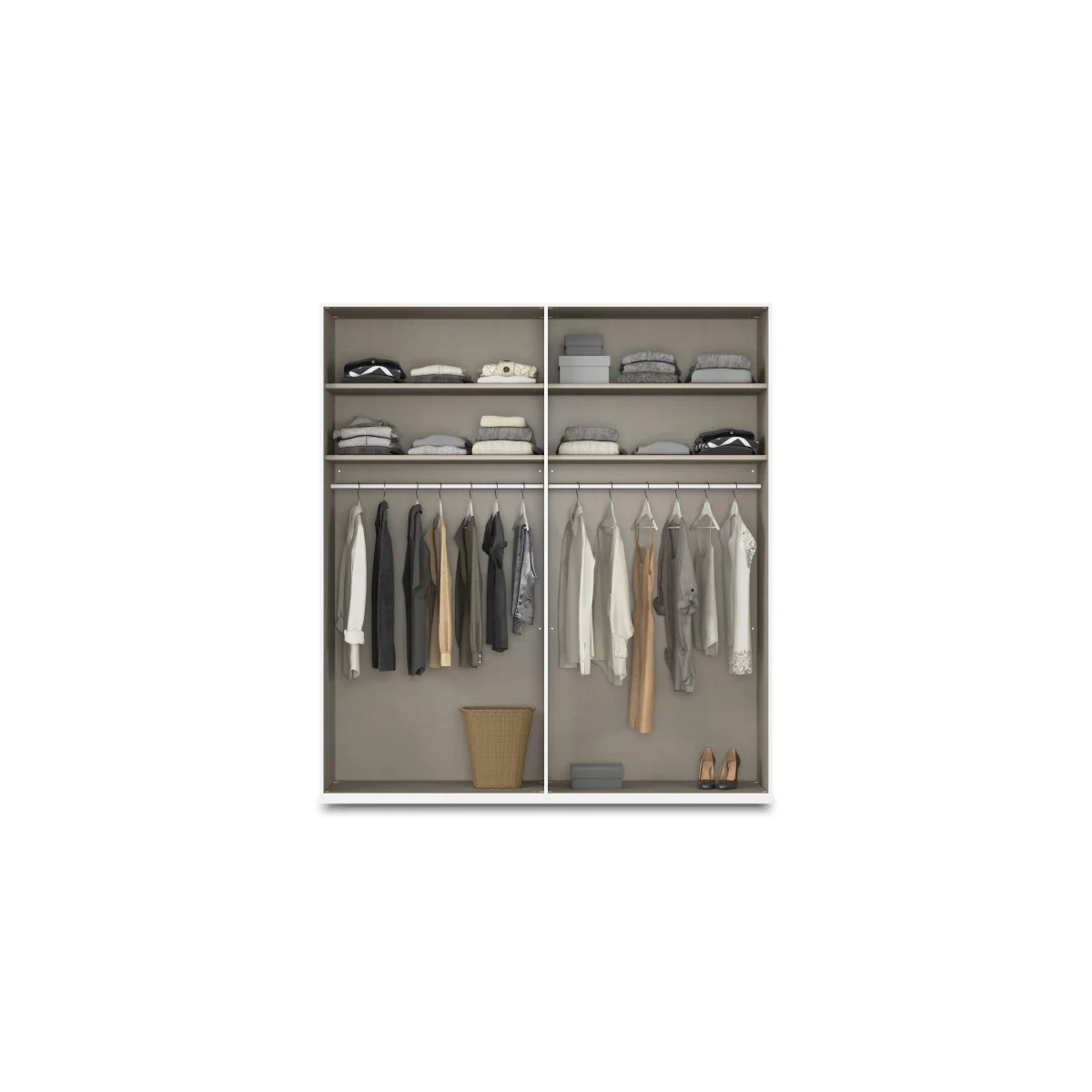 Rauch - Cadre 201cm 4 Door Hinged Wardrobe with 2 Mirror Doors - Sonoma Oak – image 4