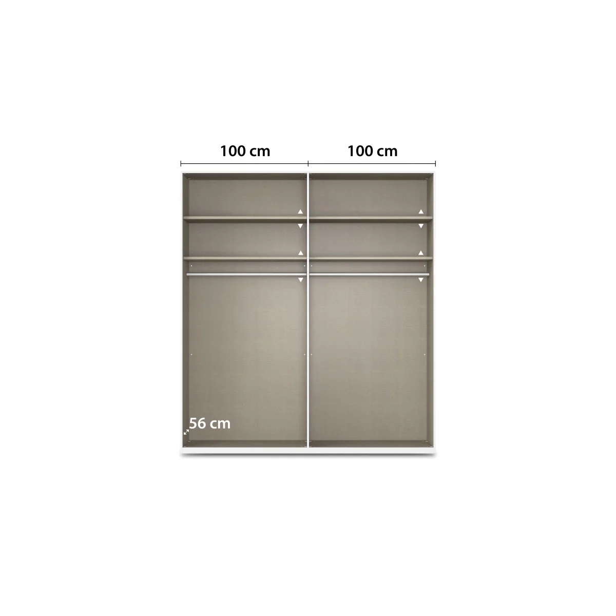Rauch - Cadre 201cm 4 Door Hinged Wardrobe with 2 Mirror Doors - Sonoma Oak – image 5