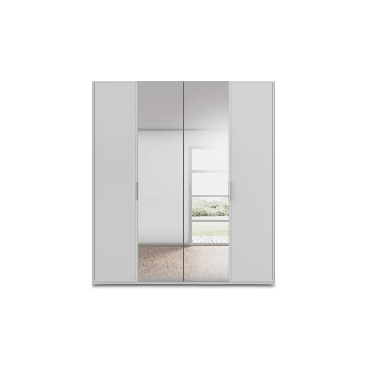 Rauch - Cadre 201cm 4 Door Hinged Wardrobe with 2 Mirror Doors - Sonoma Oak – image 6