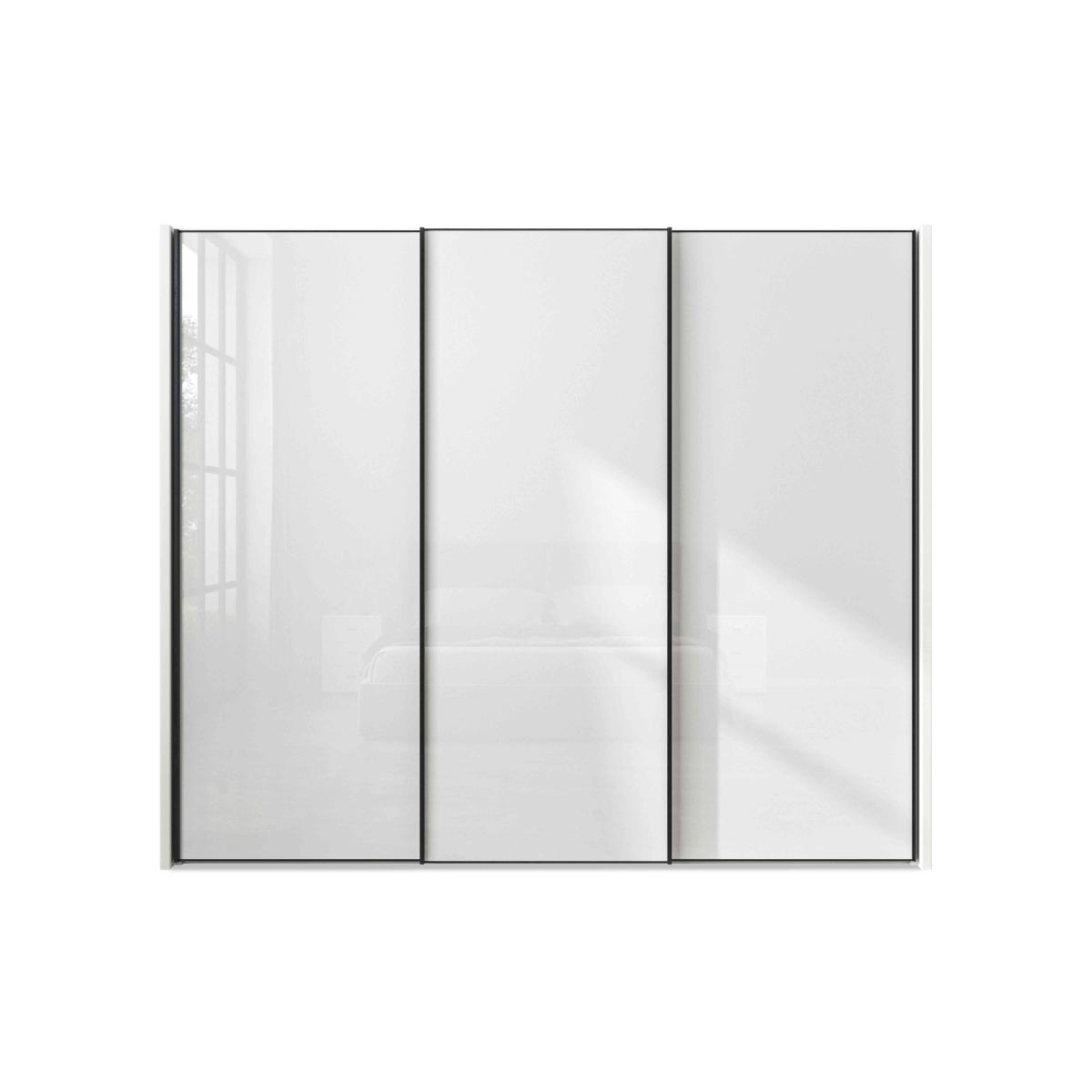 Wiemann - Dallas 260cm 3 Door Sliding Glass Wardrobe - Oak and White – image 3