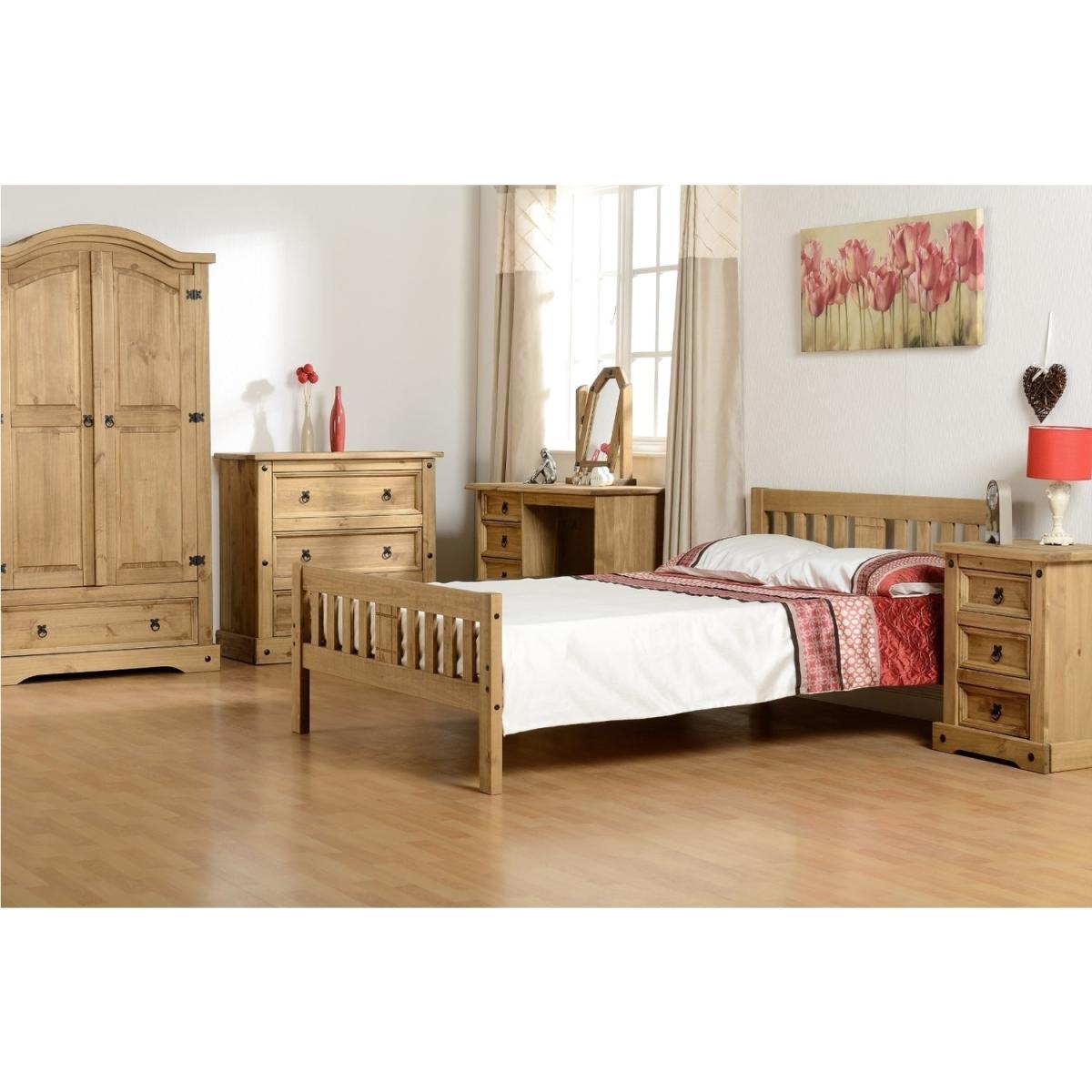 Corona 2 Door 1 Drawer Wardrobe in Pine - Seconique – image 3