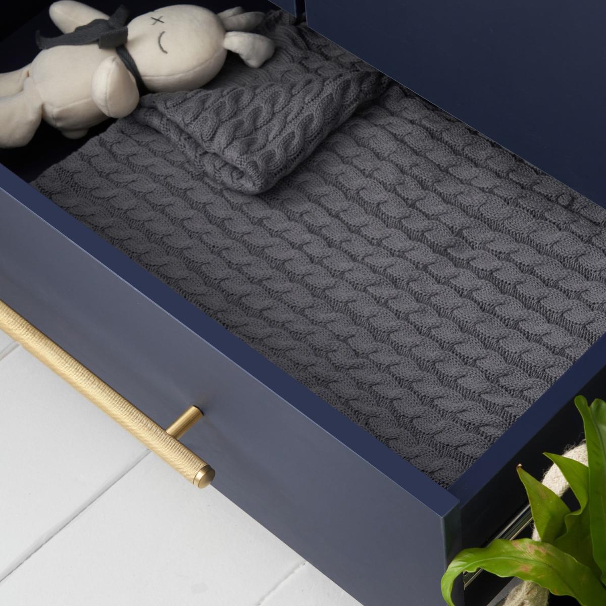 Tivoli Wooden Wardrobe with Drawer in Navy - Tutti Bambini – image 3