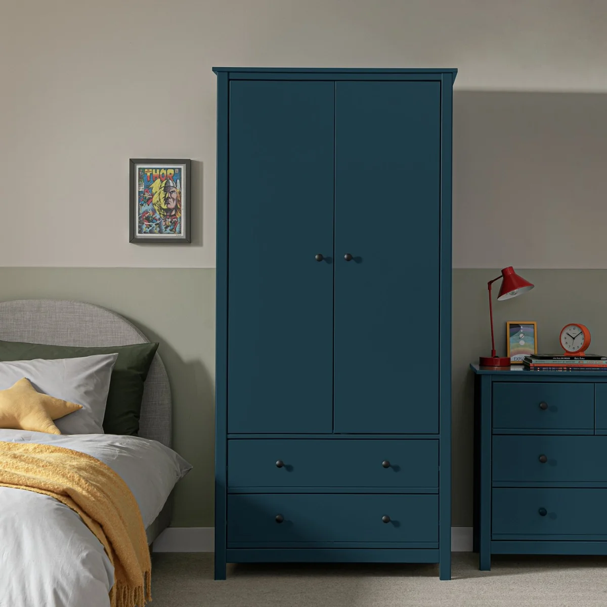 Habitat Brooklyn 2 Door 2 Drawer Wardrobe - Ink Blue – image 10