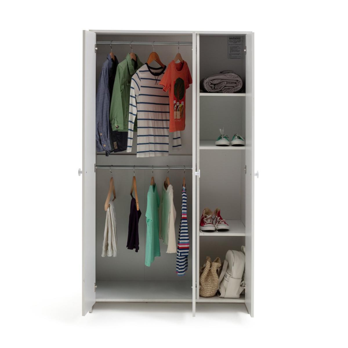 Habitat Kids Juno 3 Door Wardrobe - White – image 3