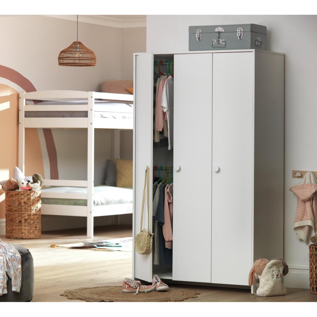 Habitat Kids Juno 3 Door Wardrobe - White – image 1