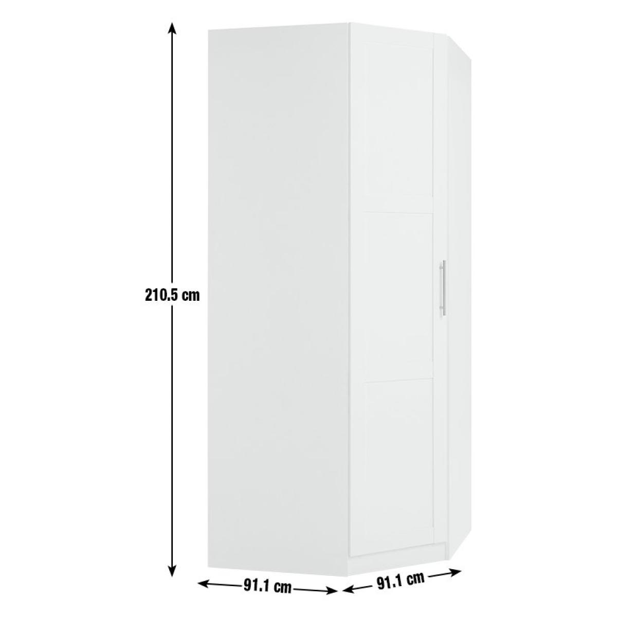 Habitat Munich Panelled Corner 1 Door Wardrobe - White – image 3