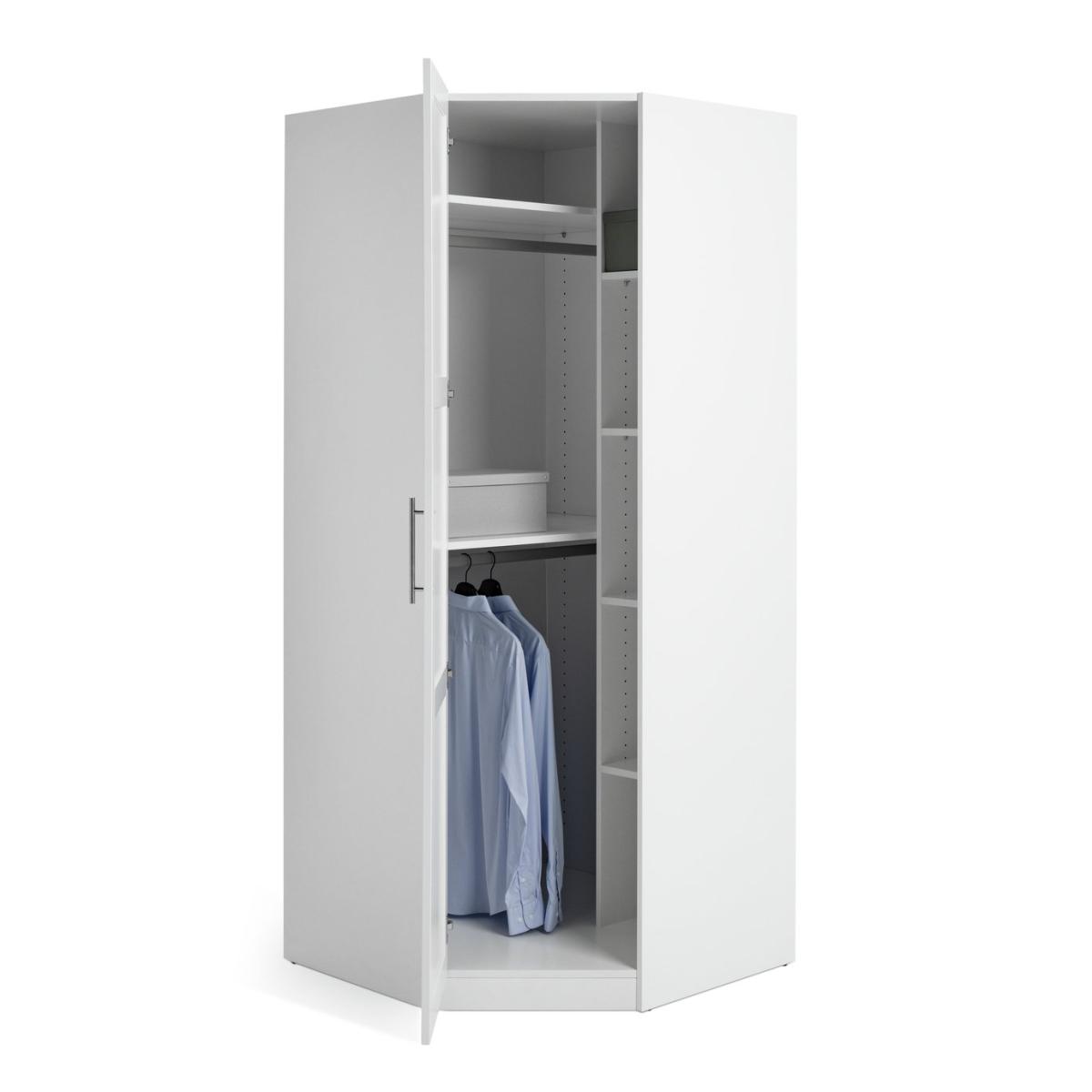 Habitat Munich Panelled Corner 1 Door Wardrobe - White – image 4