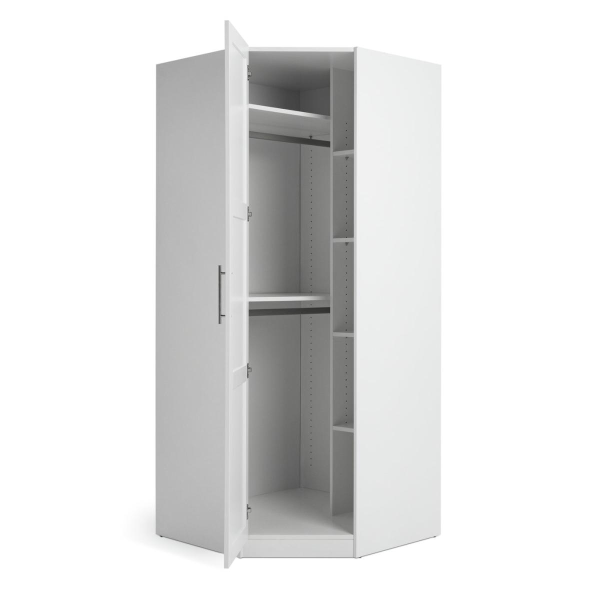 Habitat Munich Panelled Corner 1 Door Wardrobe - White – image 5