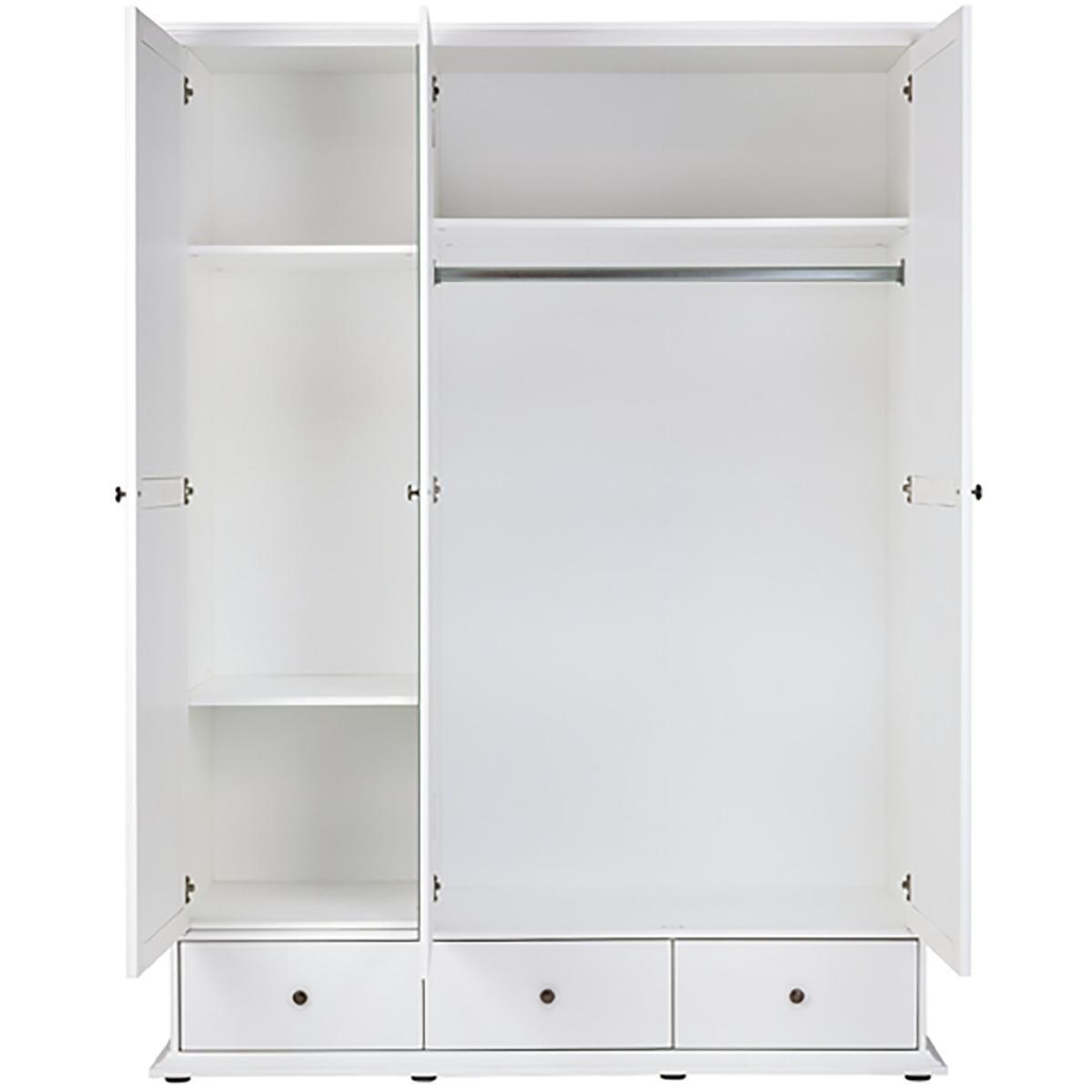 Habitat Heathland 3 Door 3 Drawer Mirror Wardrobe - White – image 4