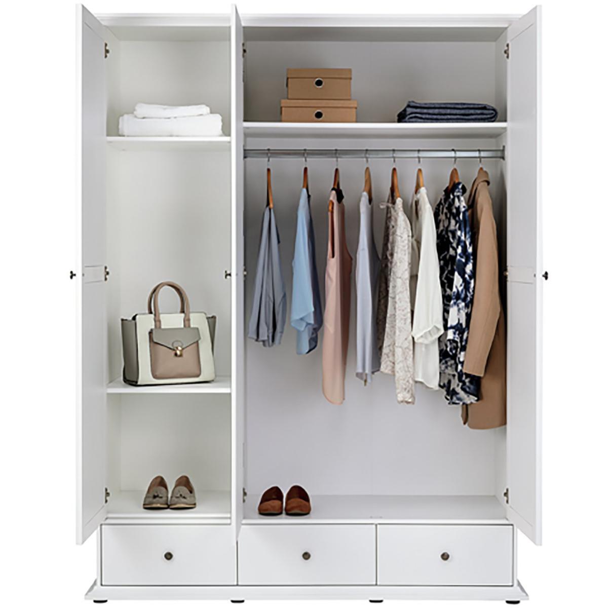 Habitat Heathland 3 Door 3 Drawer Mirror Wardrobe - White – image 5