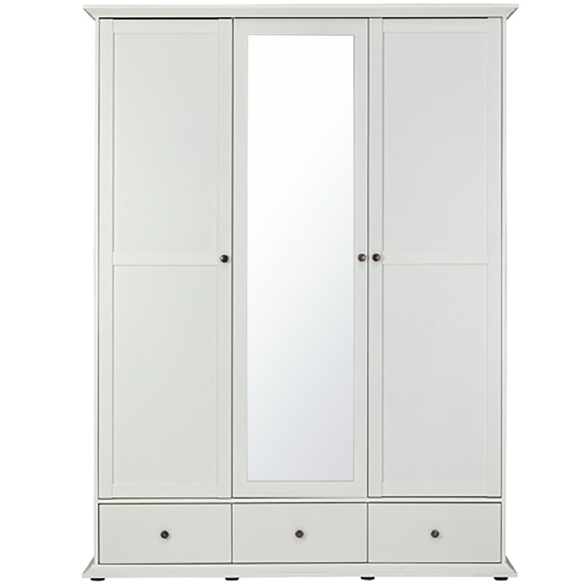 Habitat Heathland 3 Door 3 Drawer Mirror Wardrobe - White – image 6
