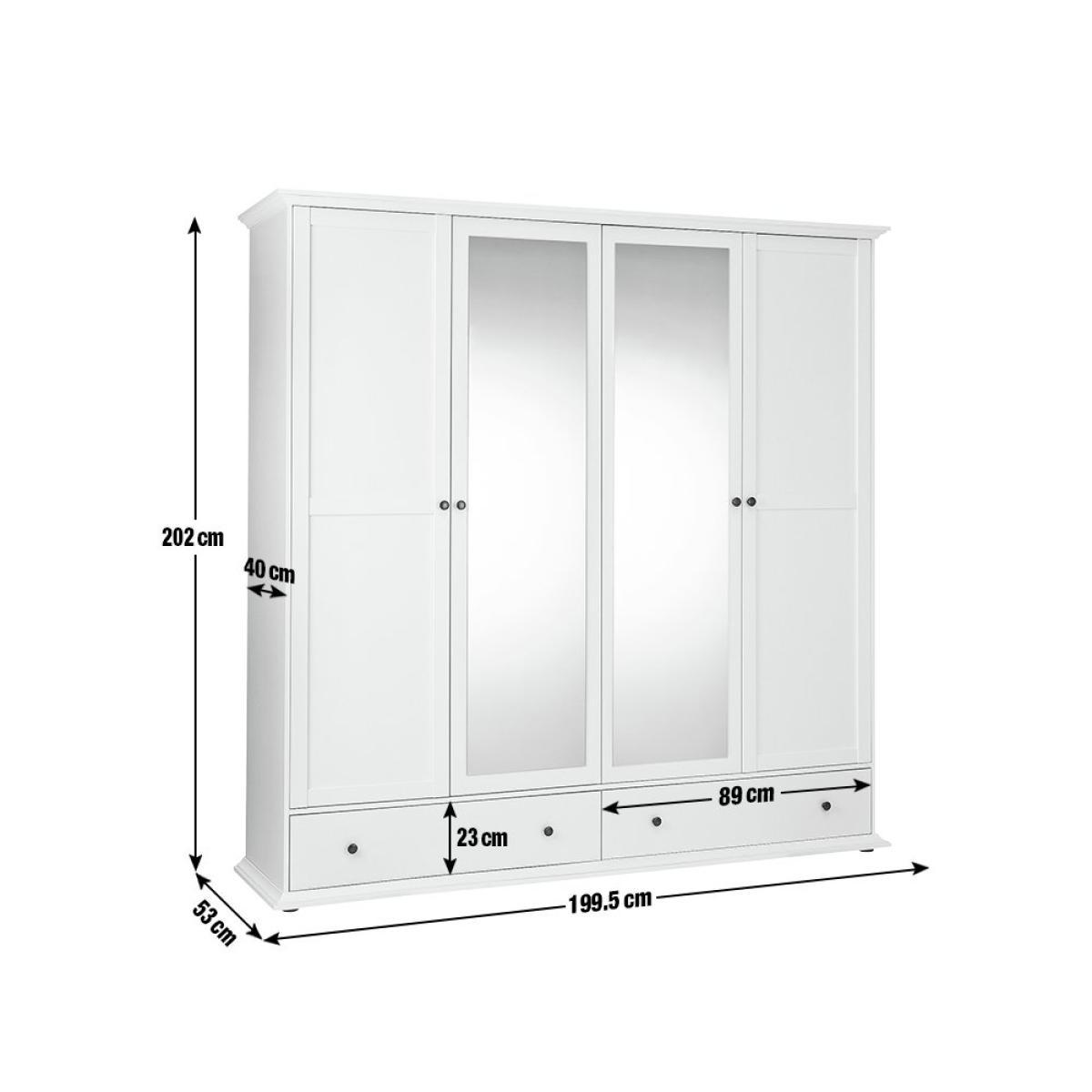 Habitat Heathland 4 Door 2 Drawer Mirror Wardrobe - Grey – image 11