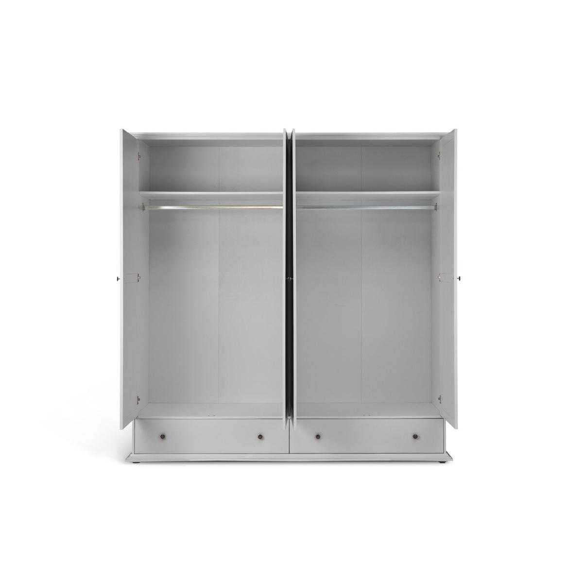 Habitat Heathland 4 Door 2 Drawer Mirror Wardrobe - Grey – image 4