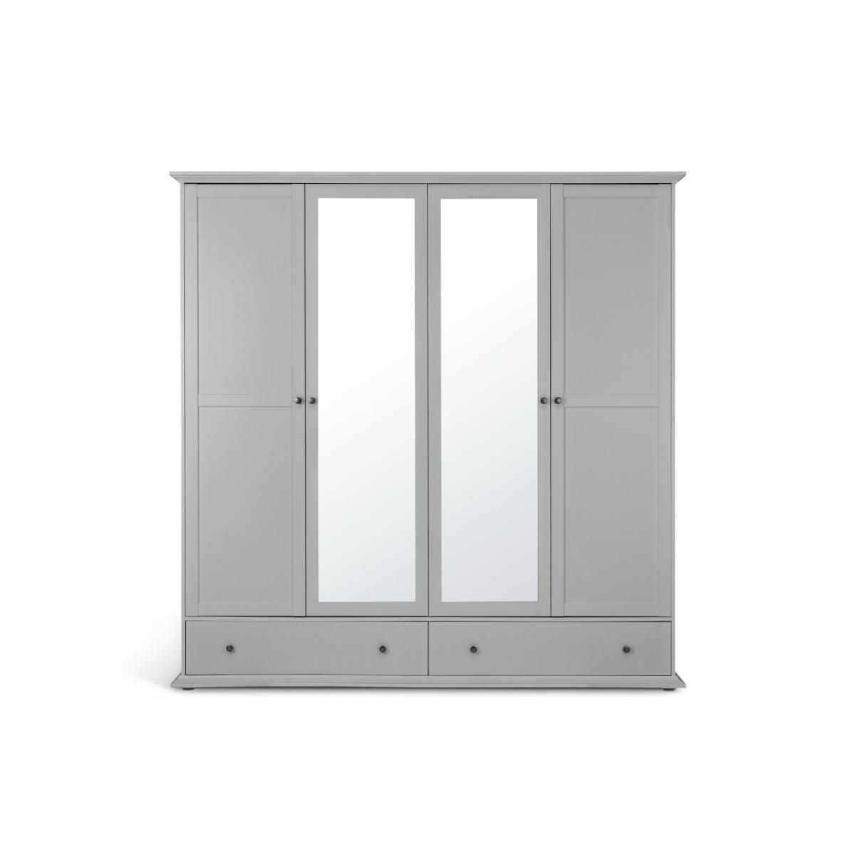 Habitat Heathland 4 Door 2 Drawer Mirror Wardrobe - Grey – image 5