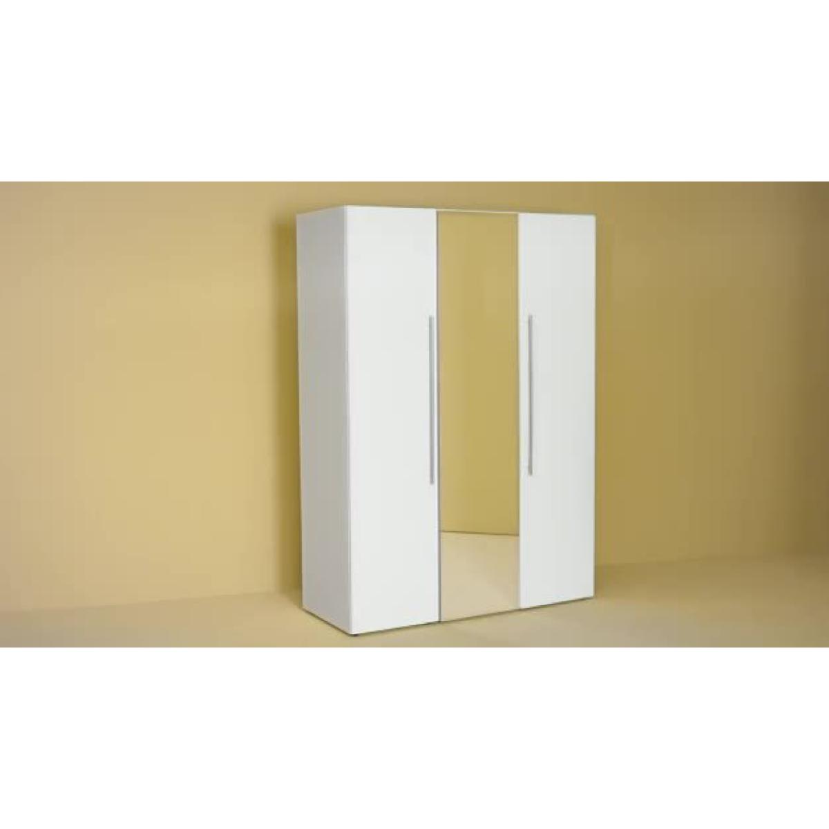 Habitat Atlas 3 Door Mirrored Gloss Wardrobe - White – image 2