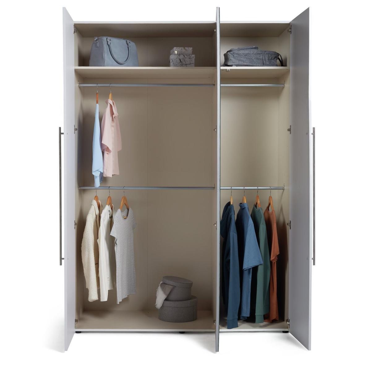 Habitat Atlas 3 Door Mirrored Gloss Wardrobe - White – image 4