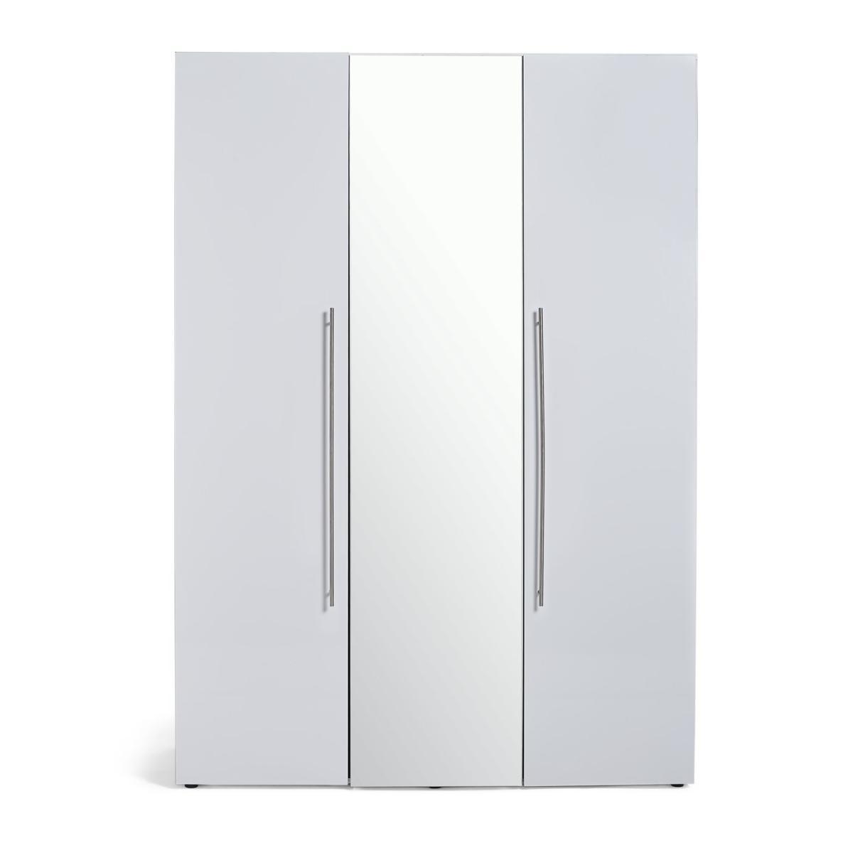 Habitat Atlas 3 Door Mirrored Gloss Wardrobe - White – image 5