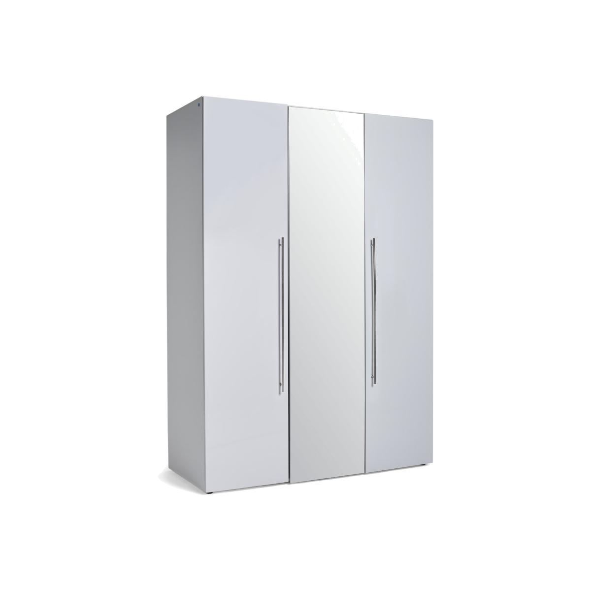 Habitat Atlas 3 Door Mirrored Gloss Wardrobe - White – image 1