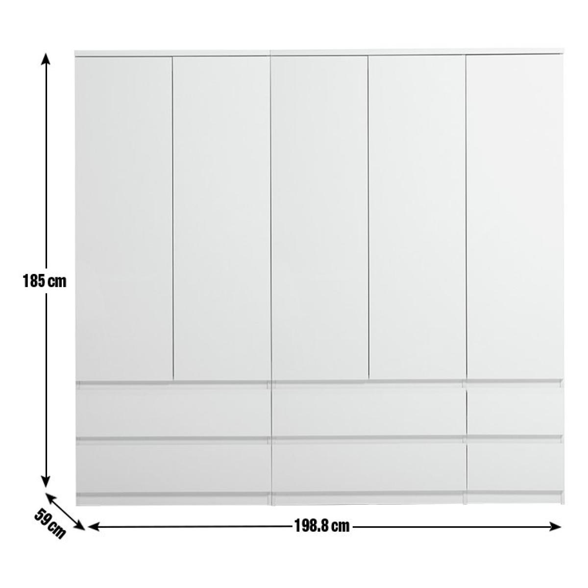 Habitat Jenson 5 Door Wardrobe - White – image 4