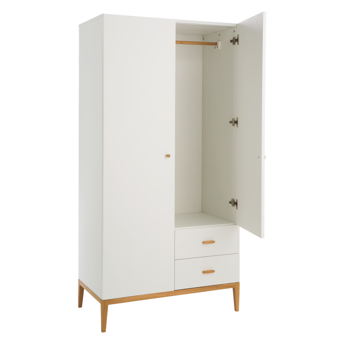 Tatsuma Ash White 2 Door Wardrobe, White – image 5