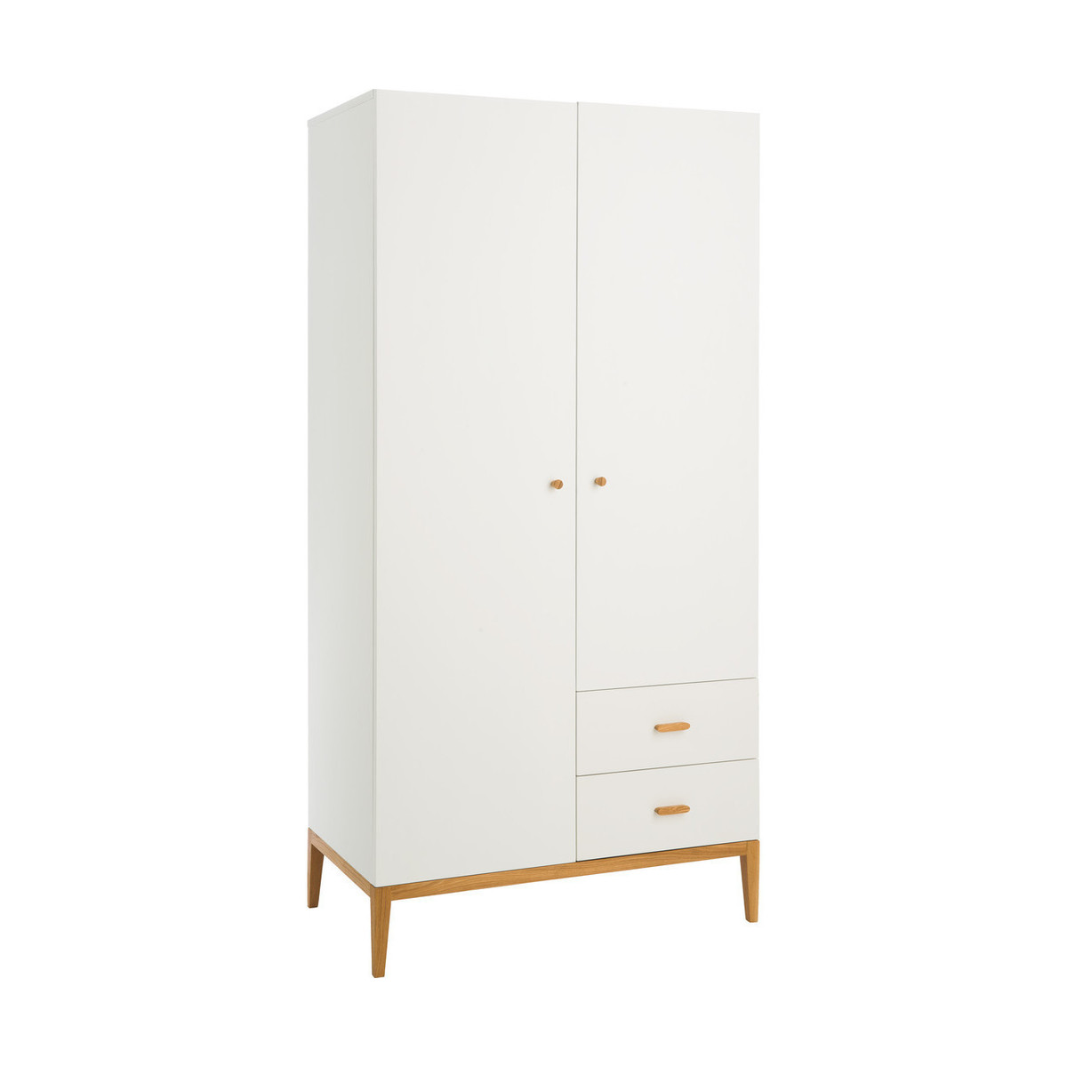 Tatsuma Ash White 2 Door Wardrobe, White – image 2