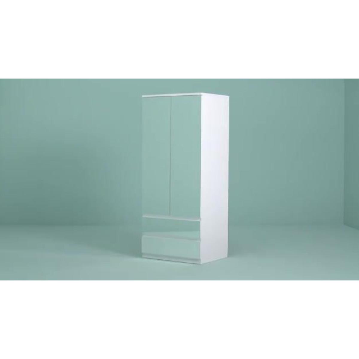Habitat Jenson Gloss 2 Dr 2 Drw Mirrored Wardrobe - Grey – image 2