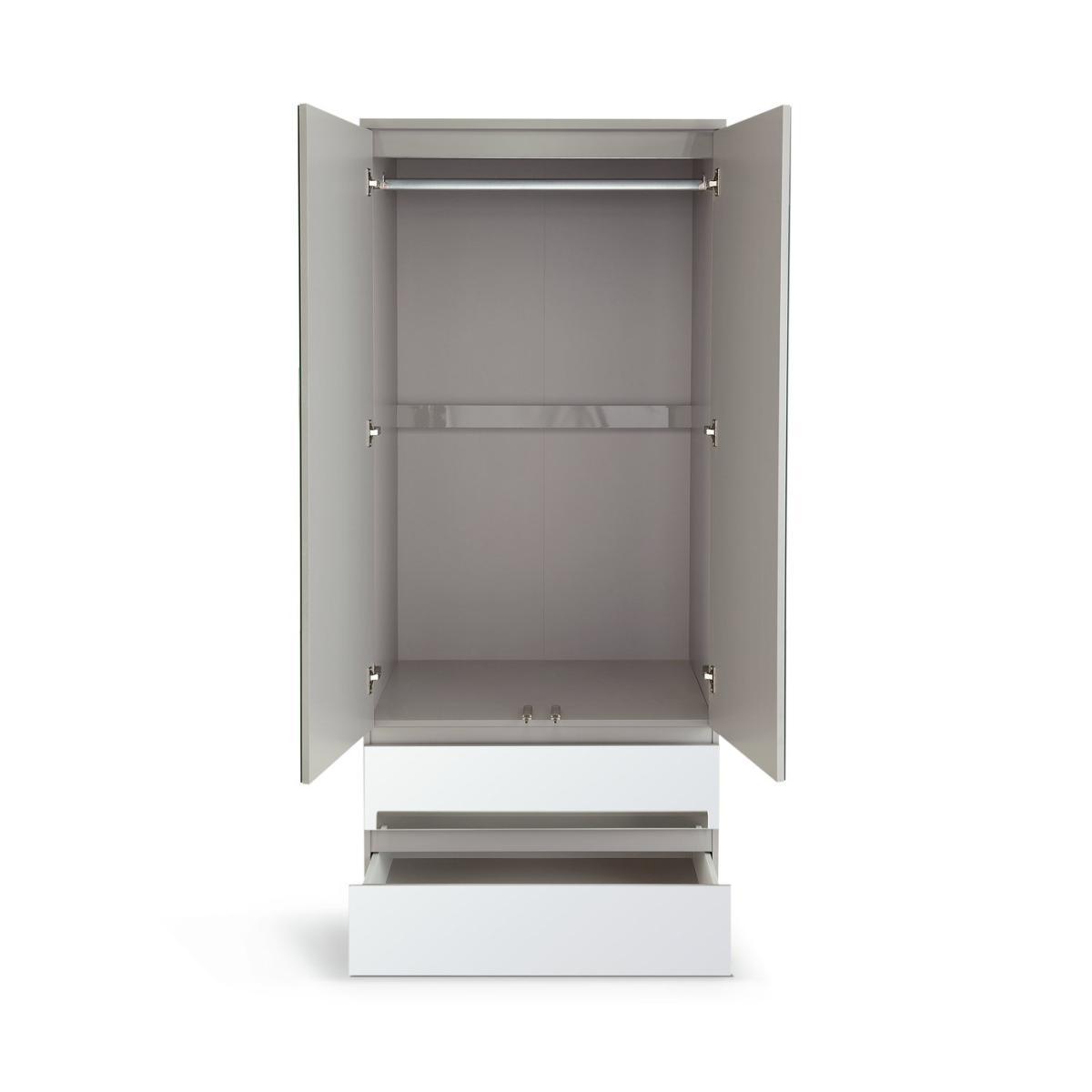 Habitat Jenson Gloss 2 Dr 2 Drw Mirrored Wardrobe - Grey – image 4
