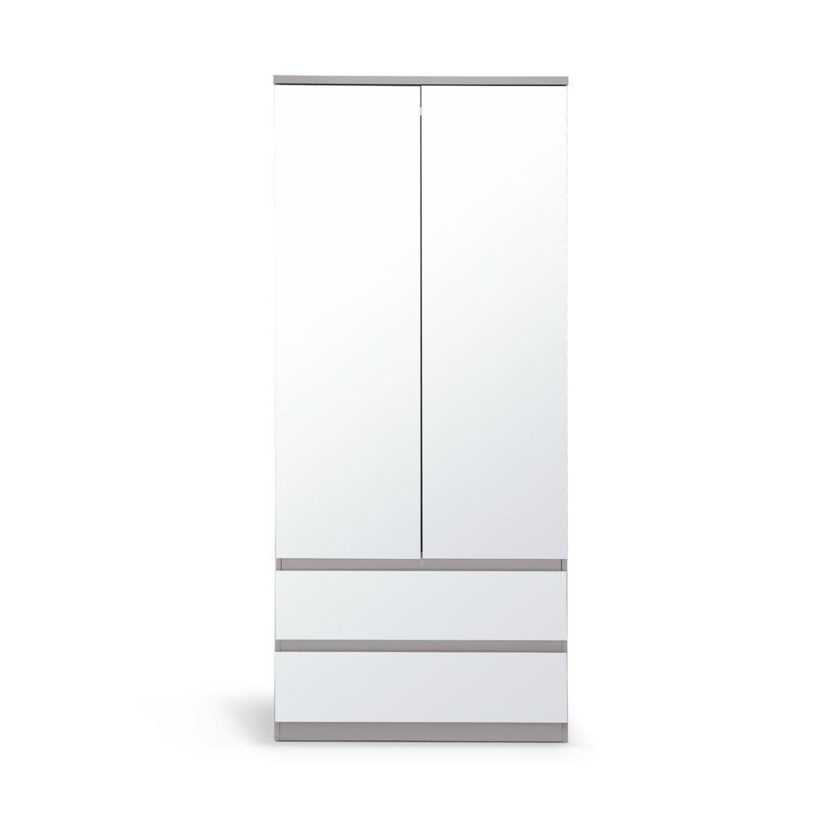 Habitat Jenson Gloss 2 Dr 2 Drw Mirrored Wardrobe - Grey – image 5