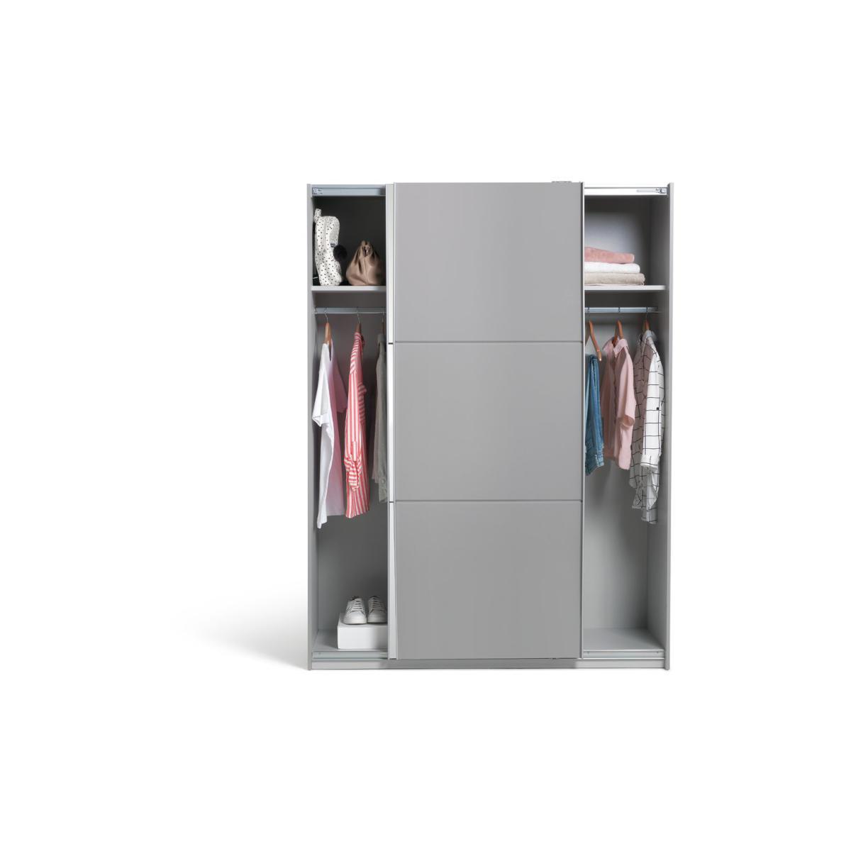Habitat Holsted Medium Gloss & Mirror Wardrobe - Grey – image 2