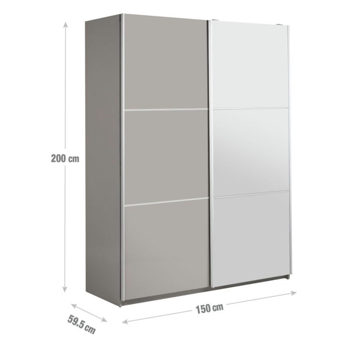 Habitat Holsted Medium Gloss & Mirror Wardrobe - Grey – image 9