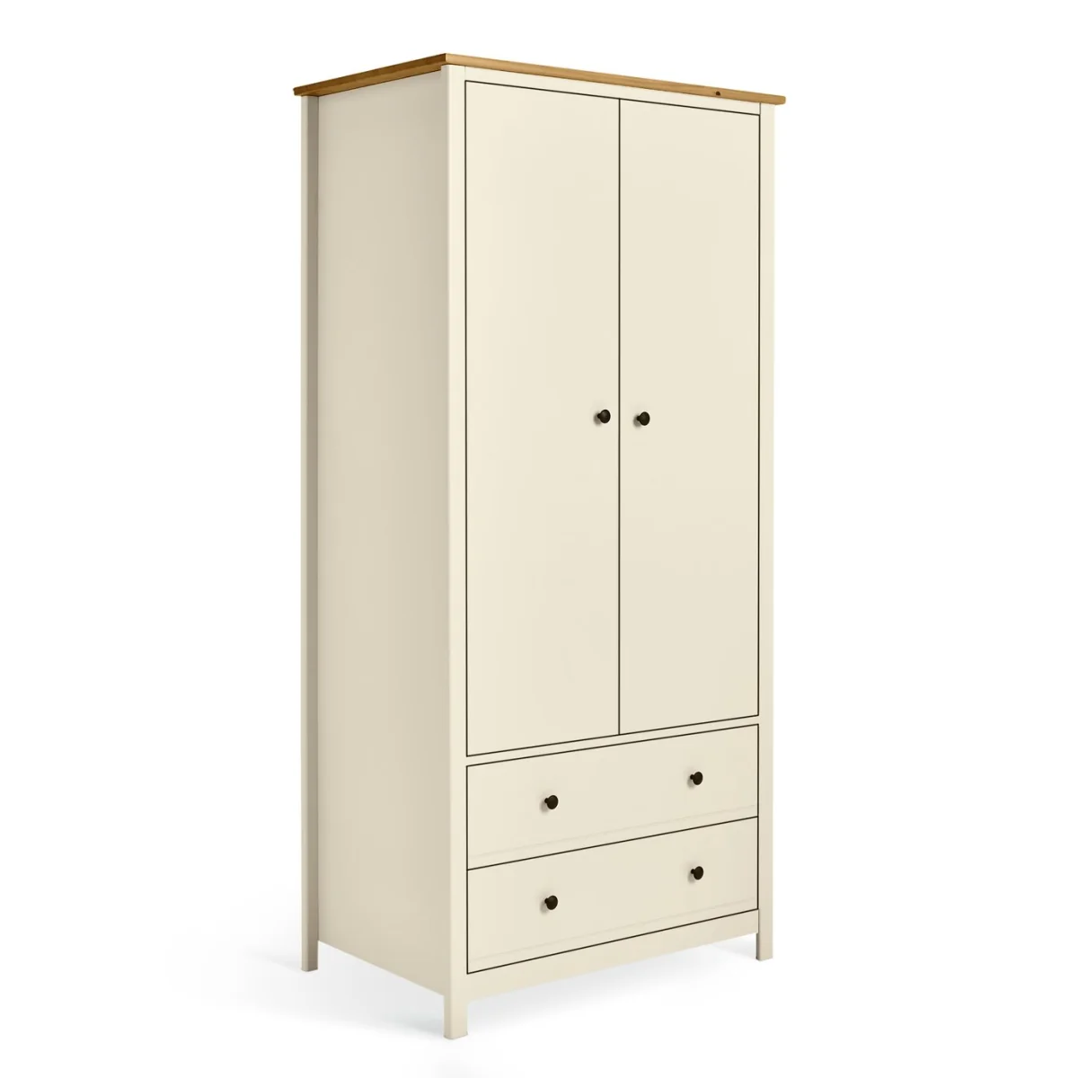 Habitat Brooklyn 2 Door 2 Drawer Wardrobe - Off White & Oak – image 3